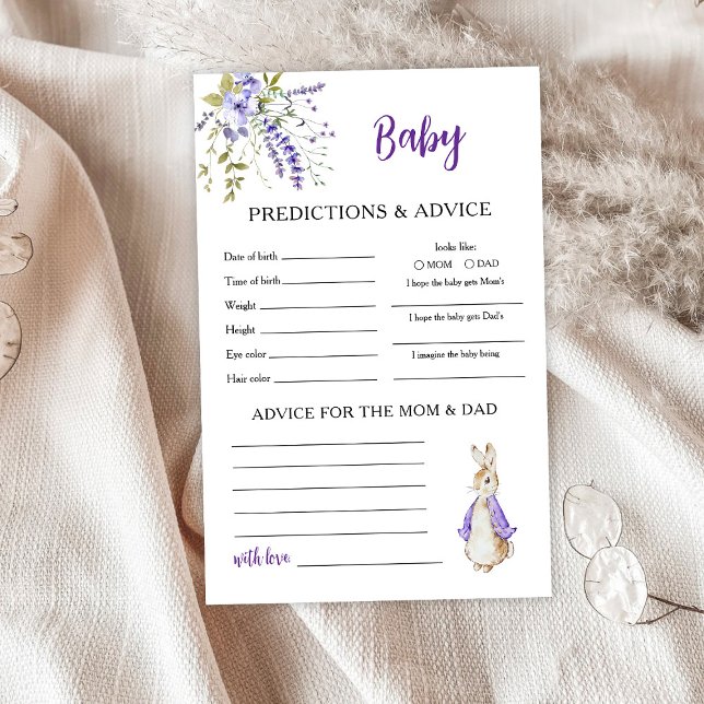 Papier Peter Rabbit Purple Baby Prédictions et conseils (Créateur téléchargé)