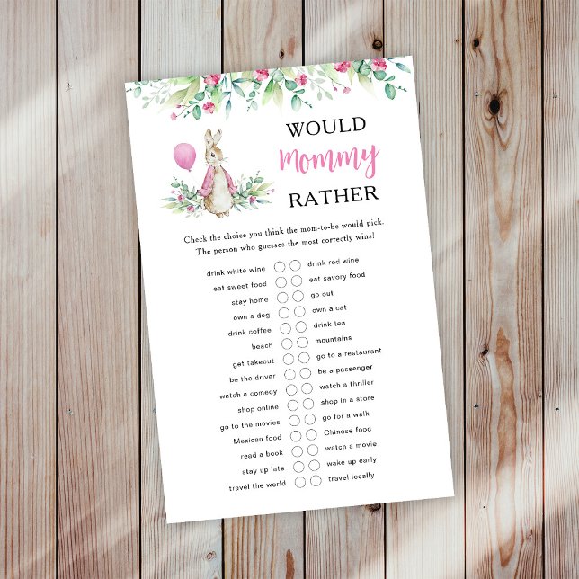 Papier Peter Rabbit Voudrait Maman Plutôt Bébé Jeu (Créateur téléchargé)