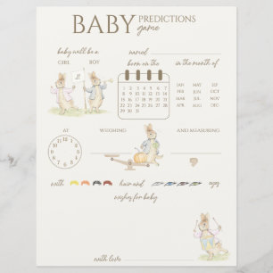 Papier Peter the Rabbit Baby shower Guesser Jeu