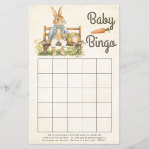 Papier Peter The Rabbit - Baby shower jeu de bingo