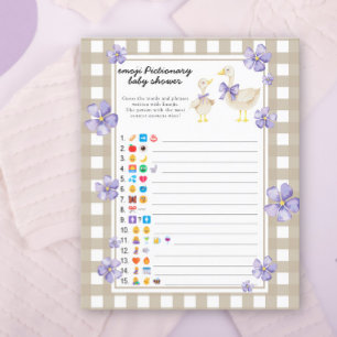 Papier Petit baby shower d'oie - jeu d'émoticônes