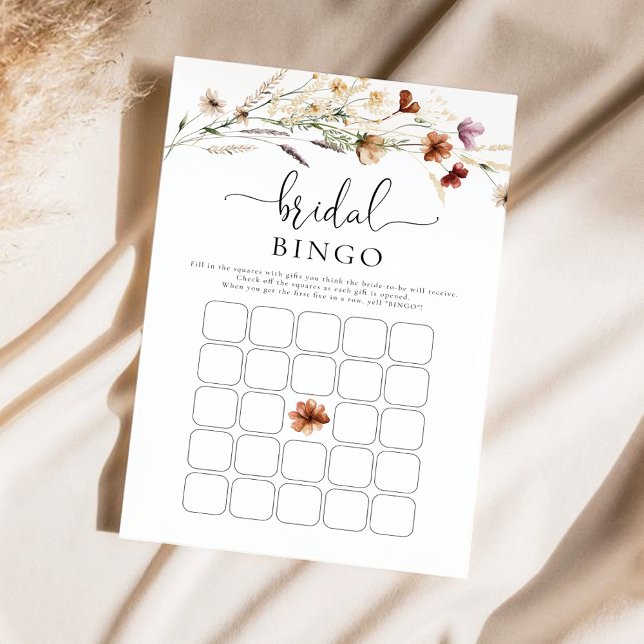 Papier Petit Bingo Fête des mariées Fleur sauvage (Créateur téléchargé)