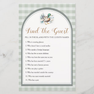 Papier Petit Canard En vichy Baby shower Trouvez L'Invité