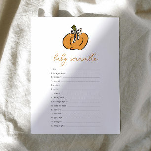 Papier Petit Citrouille Baby Scramble Baby shower Jeu