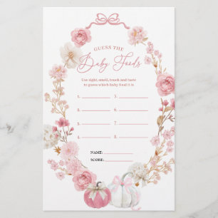 Papier Petit Citrouille blanc et rose Devinez The Baby Fo