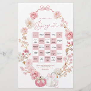 Papier Petit Citrouille blanc et rose Trouvez le Bingo in