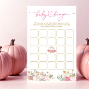 Papier Petit Citrouille rose Baby shower Floral Jeu de Bi