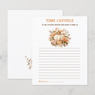 Papier Petit Citrouille temps Capsule Card Baby shower d'