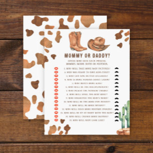 Papier Petit cowboy - jeu pour baby shower maman ou papa
