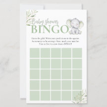 Petit éléphant Jeu de Baby Shower Bingo Baby Girl