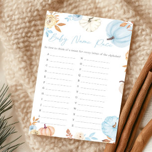 Papier Petit Garçon Citrouille Automne Bébé Nom Jeu de Co
