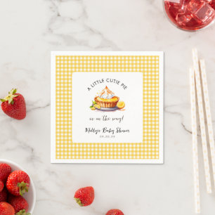 Papier Petit gâteau citron En vichy Baby shower serviette