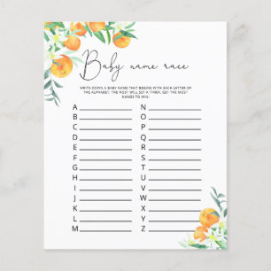 Papier Petit jeu de course de prénom de bébé mignon