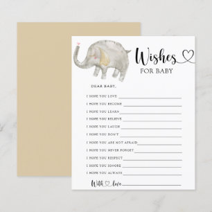 Papier Petit jeu de fête éléphant   souhaits pour bébé