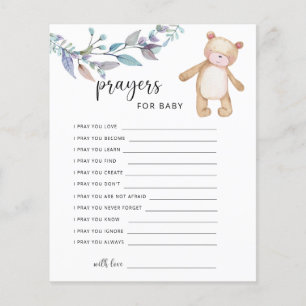 Papier Petit ours - prières pour bébé
