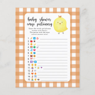 Papier Petit poussin - jeu de pictionary emoji pour baby