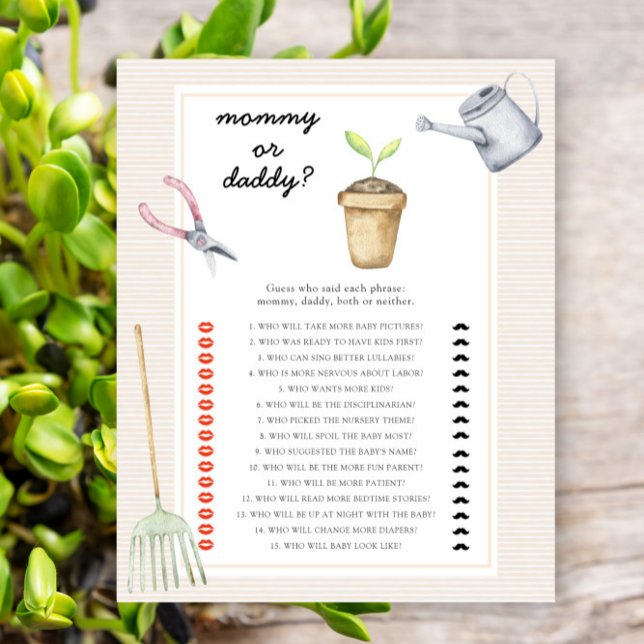 Papier Petit printemps - maman ou papa jeu de baby shower (Créateur téléchargé)