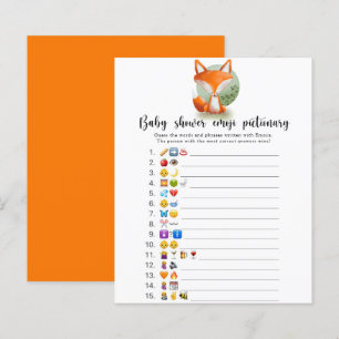 Papier Petit renardeau - jeu de pictionary emoji pour bab