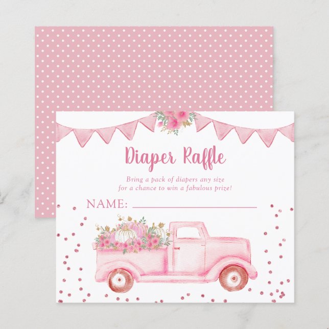 Papier Petite barbe Citrouille rose budget Raffle (Devant / Derrière)
