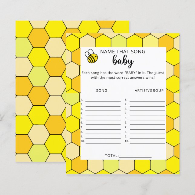 Papier Petite chanson Bébé d'abeille (Devant / Derrière)