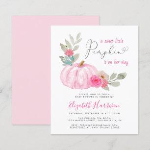 Papier Petite Citrouille Aquarelle bébé fille douche Invi