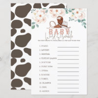 Petite Cowgirl Floral Occidental Jeu de Mots Mêlés