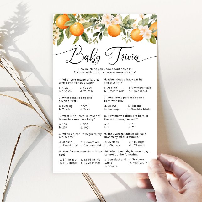 Papier Petite cutie agrumes bébé trivia jeu (Créateur téléchargé)
