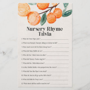 Papier petite cutie baby shower pépinière rime trivi jeu