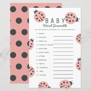 Papier Petite dame punaise rose bébé anagramme