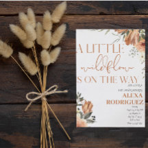 Petite invitation pour Baby shower Floral Boho Lit