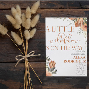 Papier Petite invitation pour Baby shower Floral Boho Lit