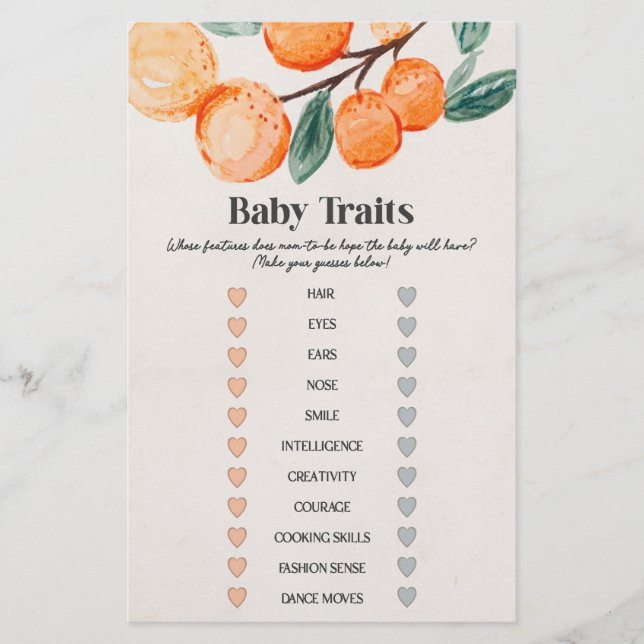 Papier petite mignonne baby shower bébé traits jeu (Devant)
