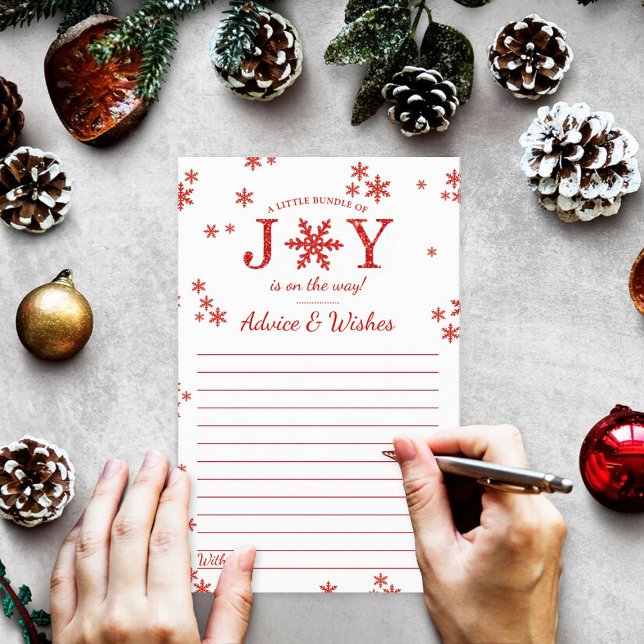 Papier Petite Offre De Joie Baby shower De Noël Conseils (Créateur téléchargé)