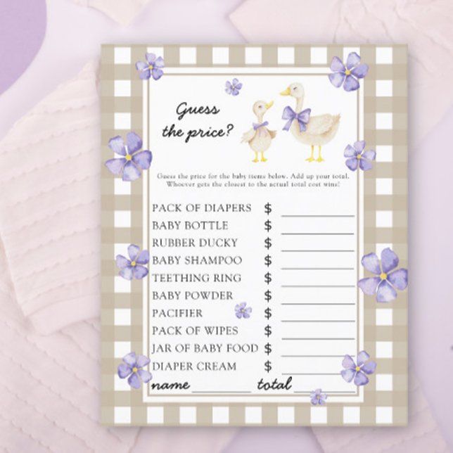 Papier Petite oie - Devinez le prix ! Jeu (Créateur téléchargé)