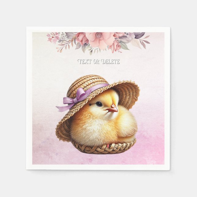 Papier Petite serviette en ruban rose Chick (Devant)