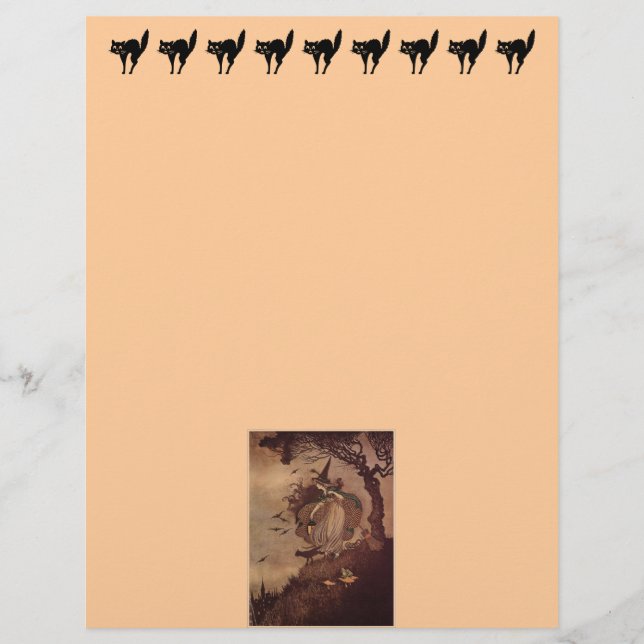 Papier Petite Sorcière Halloween (Devant)