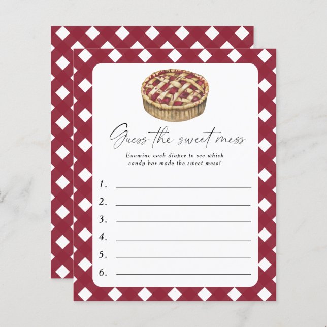 Papier Petite tarte à la menthe - Devinez le jeu de match (Devant / Derrière)