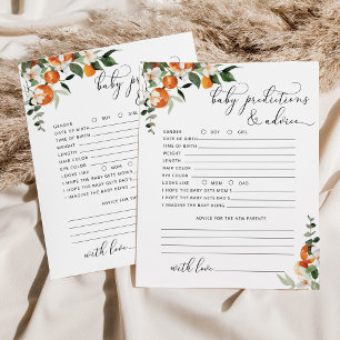 Papier Petites prédictions et conseils pour bébé mignon