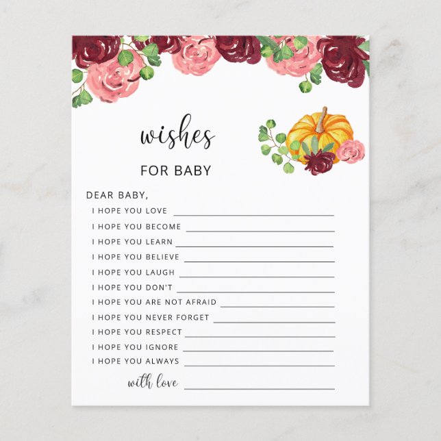 Papier Petits citrouilles chute des voeux pour bébé (Devant)