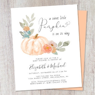 Papier Petits couples Citrouilles Baby shower Invitation