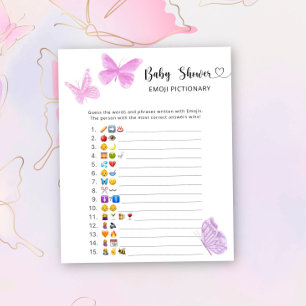 Papier Petits papillons - baby shower émoticônes