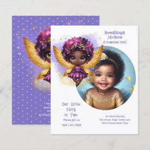 Papier Photo Anniversaire Little Black Fairy Purple Gold