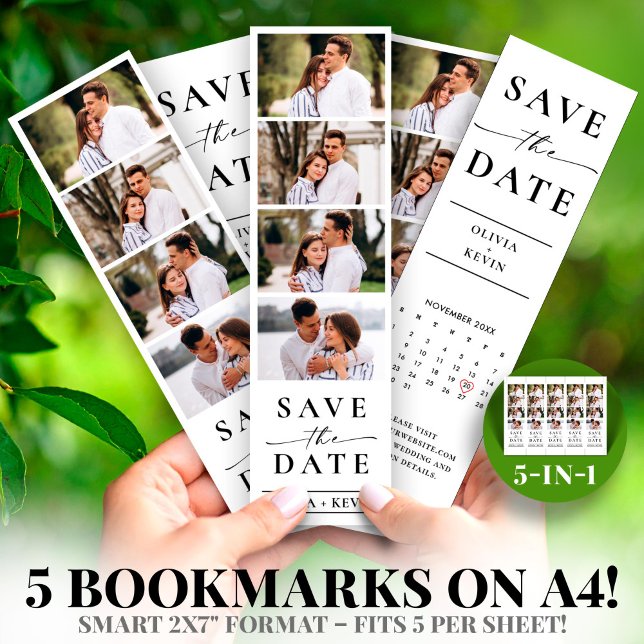 Papier Photo Booth 2x7" Enregistrer la zone Mariage de da (Photo Booth 2x7" Save the Date Wedding Strip)