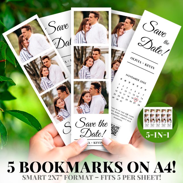 Papier Photo Booth 2x7" Enregistrer la zone Mariage de da (Photo Booth 2x7" Save the Date Wedding Strip)