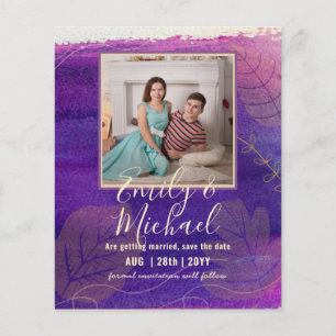 Papier PHOTO BUDGET MARIAGE SAVE DATES - Boho Abstrait