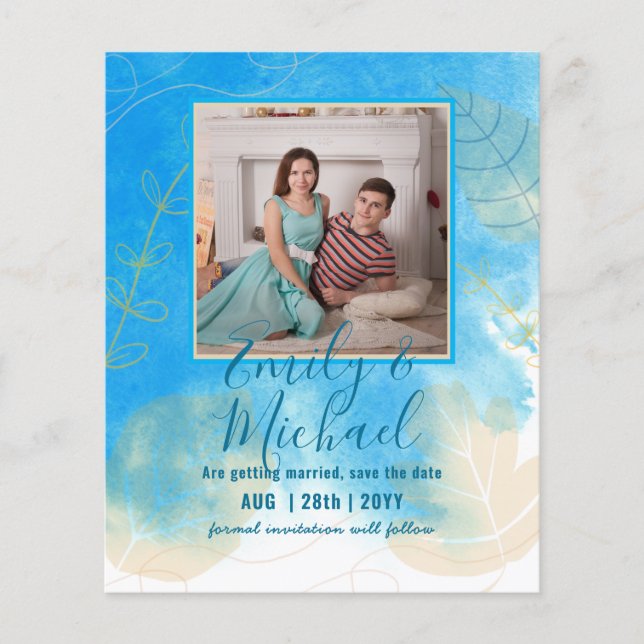 Papier PHOTO BUDGET MARIAGE SAVE DATES - Boho Abstrait (Devant)