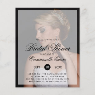 Papier Photo Budget moderne Invitation de douche nuptiale
