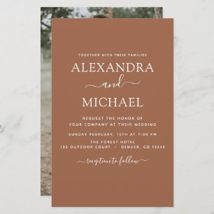 Papier Photo Budget Terra Cotta Boho Mariage Simple