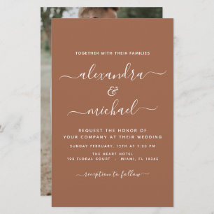 Papier Photo Budget Terra Cotta Boho Mariage Simple