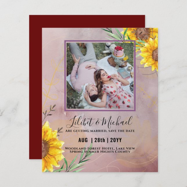 Papier PHOTO BUDGET Tournesols Enregistrer le changement  (Devant / Derrière)